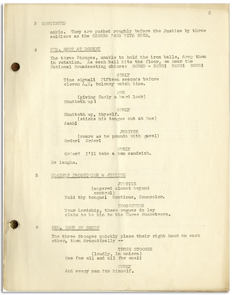 Moe Howard's 29pp. Script Dated February 1937 for The Three Stooges Film ''Back to the Woods'' -- With Original Writing on Back Cover -- Very Good Condition